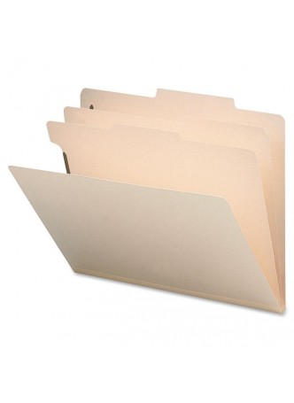 Letter - 8.50" Width x 11" Sheet Size - 2" Expansion - 2", 2" Fastener Capacity for Folder, Divider - 2 Dividers - Manila - Recycled - 10 / Box - sprsp17223